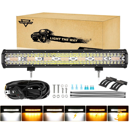Auxbeam 6 MODES SERIES WHITE&AMBER LED LIGHT BARS 3 INCH/4INCH/7INCH/12INCH/20INCH/22 INCH/30 INCH/42 INCH/50 INCH