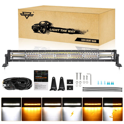 Auxbeam 6 MODES SERIES WHITE&AMBER LED LIGHT BARS 3 INCH/4INCH/7INCH/12INCH/20INCH/22 INCH/30 INCH/42 INCH/50 INCH