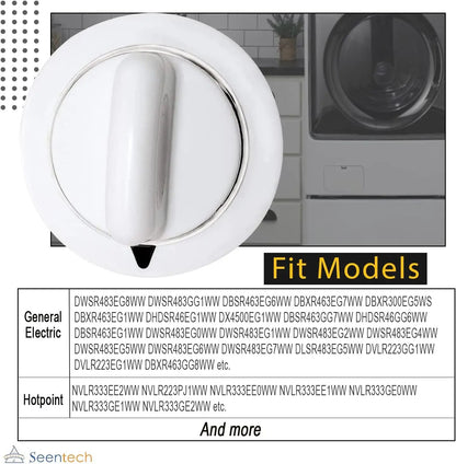 WE1M654 Timer Control Knob with Metal Ring - Compatible For GE Hotpoint Dryer - SLBSTORE