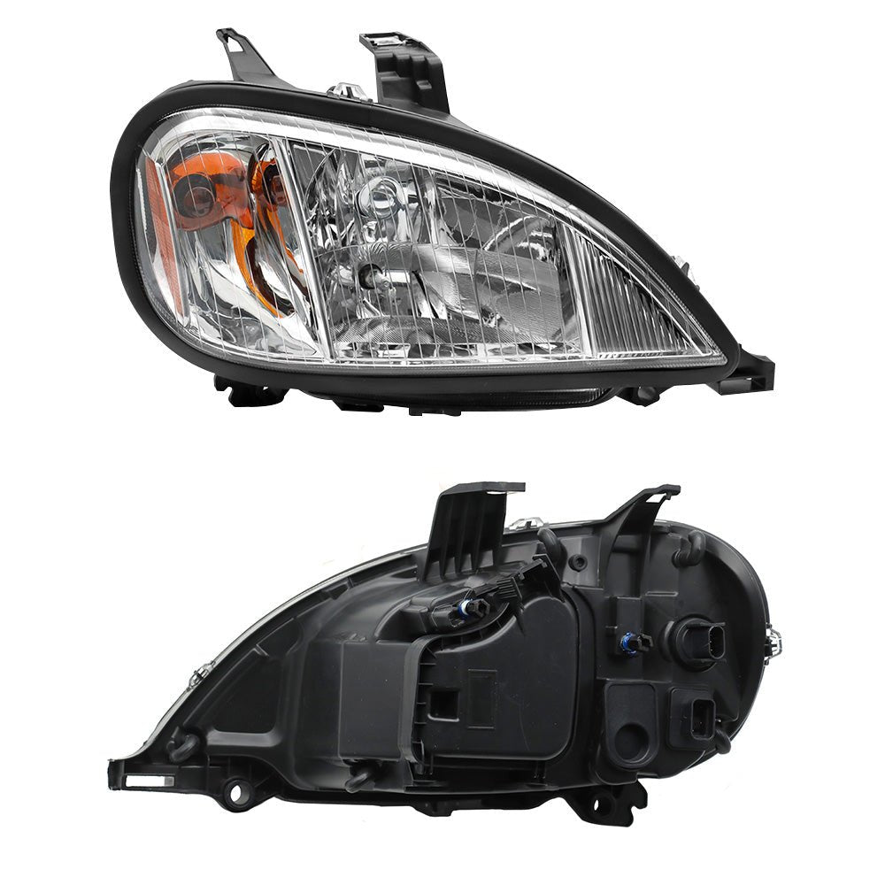 Chrome Halogen Headlights Assembly Compatible With Freightliner Columbia2004 - 2017 Passenger Side,Right Light - SLBSTORE