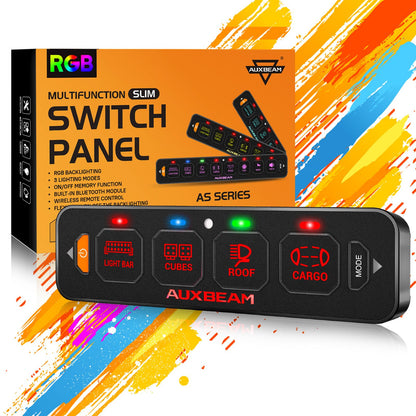 AS-R40/60/80 RGB SLIM SWITCH PANEL TOGGLE/ MOMENTARY/ PULSED MODE SUPPORTED(ONE-SIDED OUTLET) - SLBSTORE