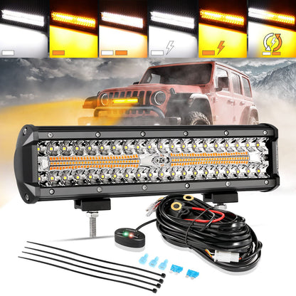 Auxbeam 6 MODES SERIES WHITE&AMBER LED LIGHT BARS 3 INCH/4INCH/7INCH/12INCH/20INCH/22 INCH/30 INCH/42 INCH/50 INCH