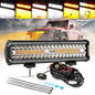 Auxbeam 6 MODES SERIES WHITE&AMBER LED LIGHT BARS 3 INCH/4INCH/7INCH/12INCH/20INCH/22 INCH/30 INCH/42 INCH/50 INCH