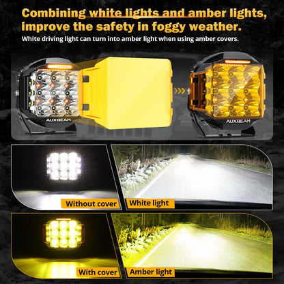 Auxbeam V-MAX Series Led Pods Lights with Amber Covers - SLBSTORE
