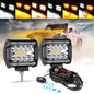 Auxbeam 6 MODES SERIES WHITE&AMBER LED LIGHT BARS 3 INCH/4INCH/7INCH/12INCH/20INCH/22 INCH/30 INCH/42 INCH/50 INCH