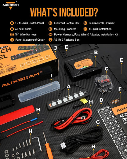 AS-R40/60/80 RGB SLIM SWITCH PANEL TOGGLE/ MOMENTARY/ PULSED MODE SUPPORTED(ONE-SIDED OUTLET) - SLBSTORE