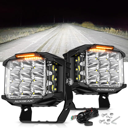 Auxbeam V-MAX Series Led Pods Lights with Amber Covers - SLBSTORE