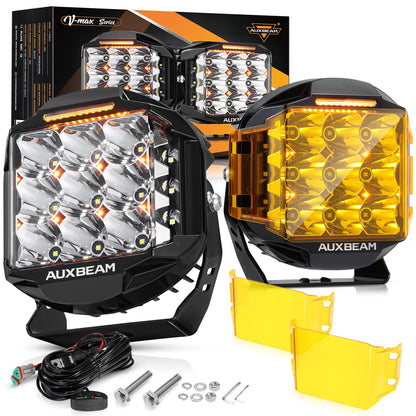 Auxbeam V-MAX Series Led Pods Lights with Amber Covers - SLBSTORE