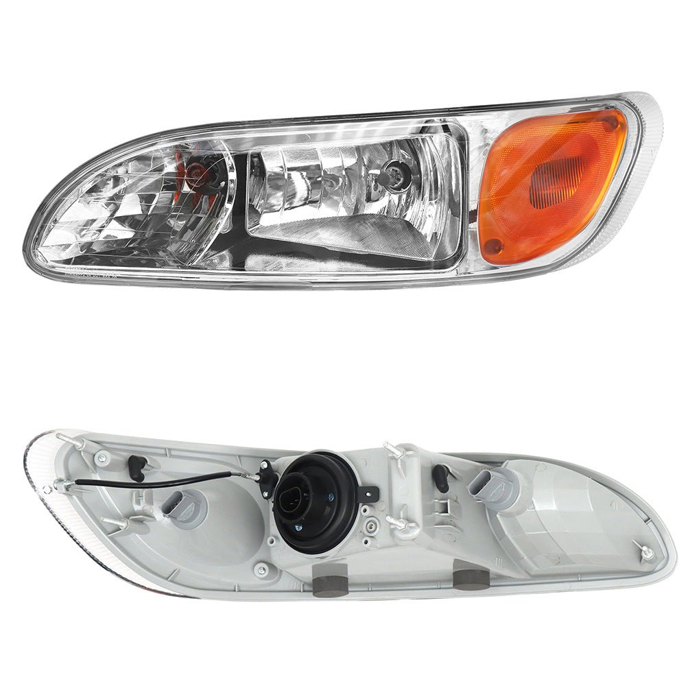 Chrome Headlight Assembly Fit For 2005 - 2015 Peterbilt 325 330 335 337 340 348 Pair - SLBSTORE