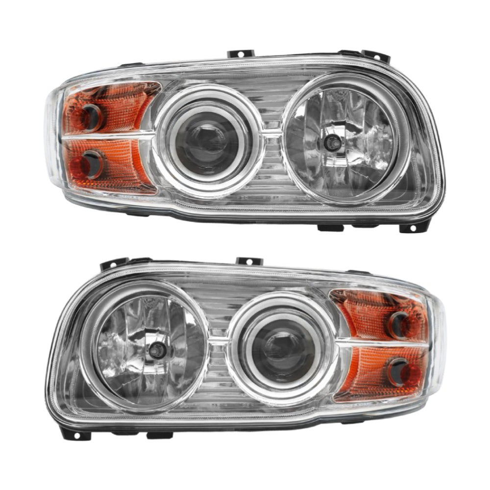 Chrome Headlights Assembly Compatible With 2008 - 2018 Peterbilt 388 389 Pair - SLBSTORE