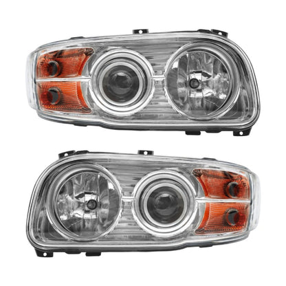 Chrome Headlights Assembly Compatible With 2008 - 2018 Peterbilt 388 389 Pair - SLBSTORE