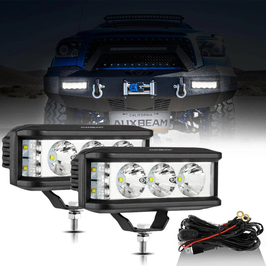 R5 Series 5 Inch 68W White Square Side Shooter Spot Beam LED Pod Lights LED Light Bar - SLBSTORE