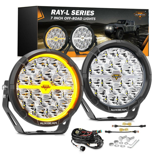 AUXBEAM RAY-L SERIES | 7 INCH 240W 25800LM DUAL DRL OFFROAD LED DRIVING LIGHTS - SLBSTORE