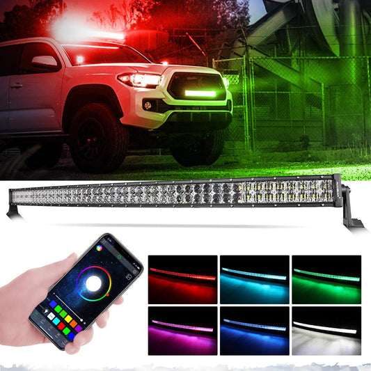 Auxbeam New 52 Inch V-PRO Series Curved RGBW Color Changing Off Road Led Bar - SLBSTORE