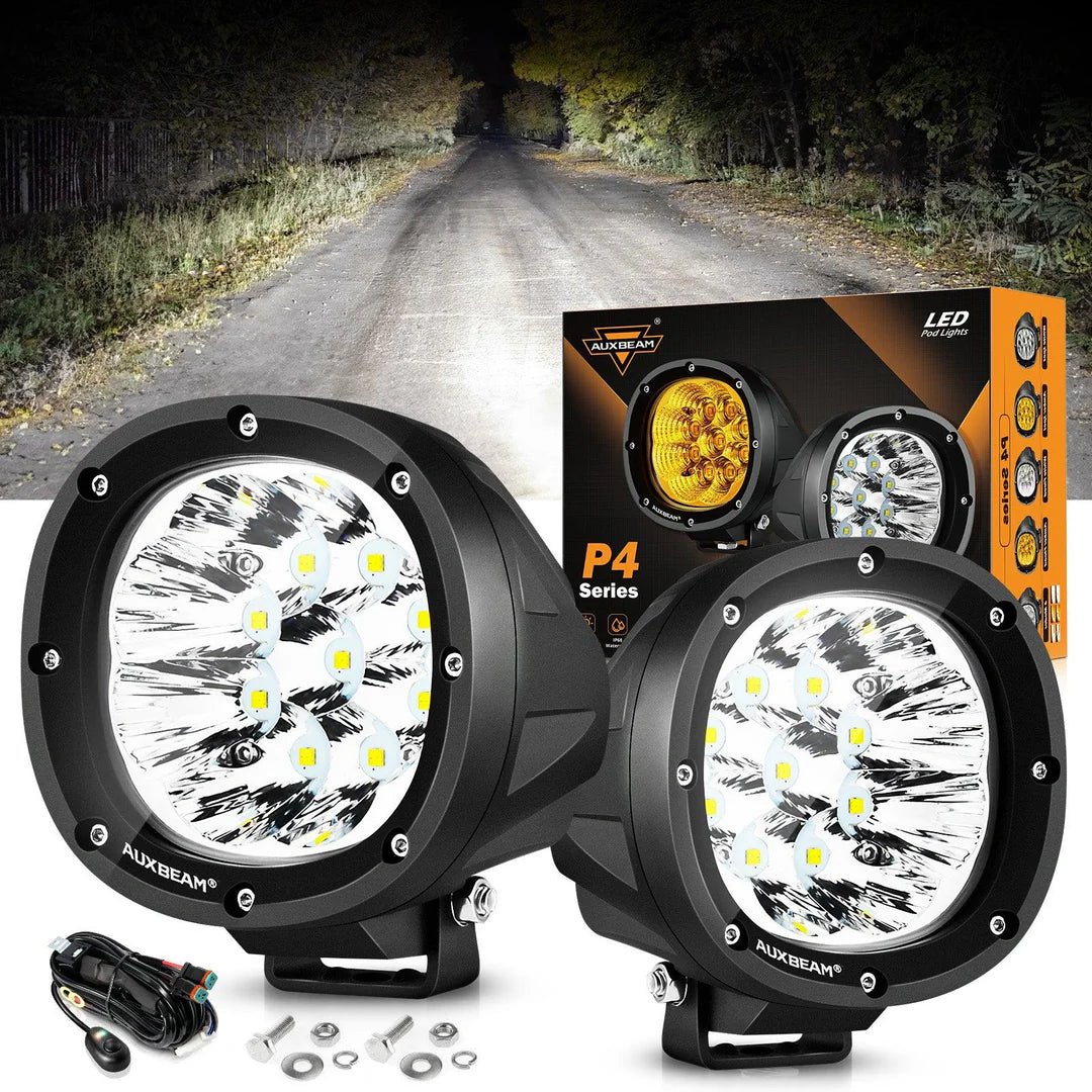 AUXBEAM P4 SERIES | 4 INCH 90W 9000LM 6 MODES LED PODS DRIVING LIGHTS - SLBSTORE