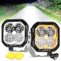 Auxbeam Color Play 3″ 100W LED Pod Light Combo – White DRL + Amber Turn Signal - SLBSTORE
