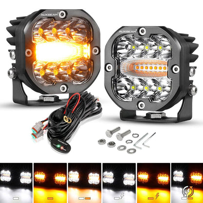 Auxbeam X-PRO SERIES 3" 40W LED Pods Cube 4800LM White And Yellow Fog Lights - SLBSTORE