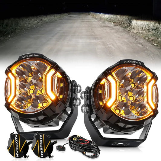 V - ULTRA SERIES | 3 INCH 108W LED SIDE SHOOTER WHITE POD LIGHTS WITH AMBER DRL - SLBSTORE