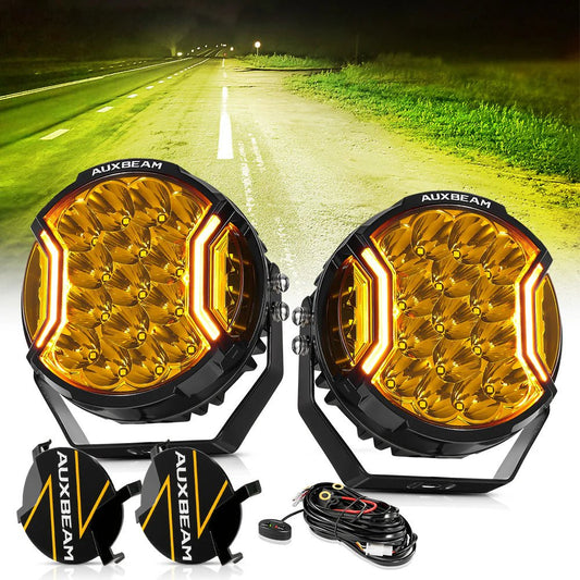 V-ULTRA SERIES | 7 INCH 226W LED SIDE SHOOTER AMBER POD LIGHTS WITH AMBER DRL - SLBSTORE