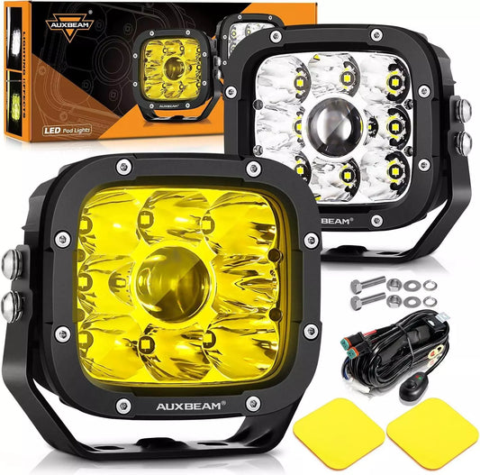 AUXBEAM XP-ULTRA SERIES 5 INCH 110W 11000LM WHITE/AMBER LED DRIVING LIGHTS PODS LIGHT - SLBSTORE