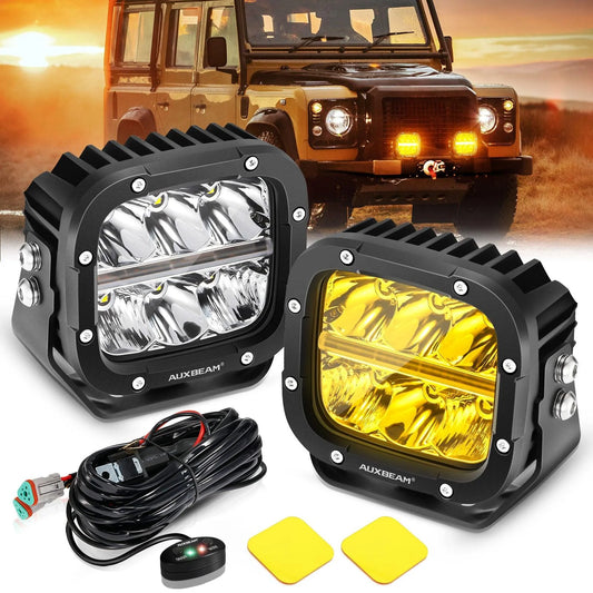 Auxbeam 5" XP-Ultra Series LED Offroad Light With Amber DRL 132W 15600LM (2 Pcs) - SLBSTORE