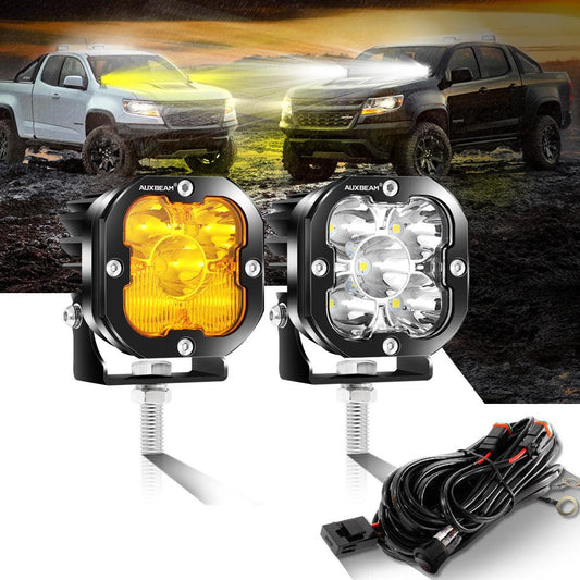 Auxbeam X-PRO SERIES 3" 40W LED Pods Cube 4800LM White And Yellow Fog Lights - SLBSTORE