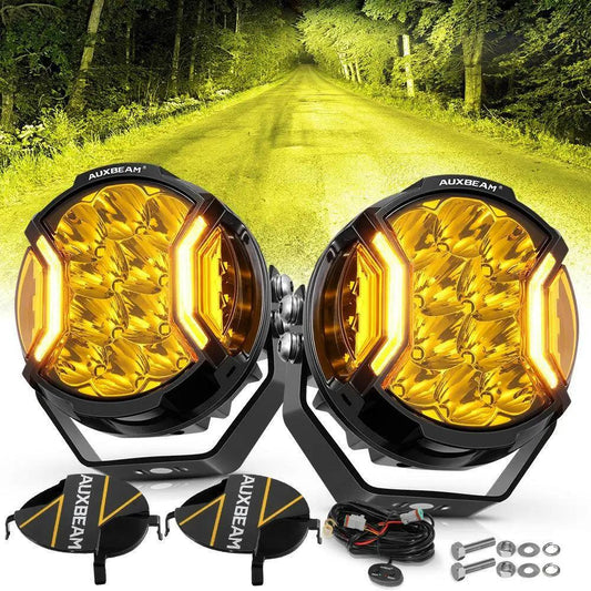 Auxbeam V - ULTRA Series 5 Inch 172W LED Side Shooter Amber Pod Lights Amber DRL - SLBSTORE