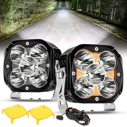 Auxbeam X-PRO SERIES 3" 40W LED Pods Cube 4800LM White And Yellow Fog Lights - SLBSTORE