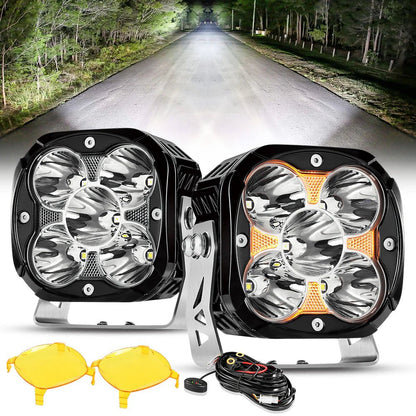XP - ULTRA SERIES 4.5 INCH LED POD LIGHTS SPOT OFF ROAD LIGHTS WITH AMBER DRL - SLBSTORE