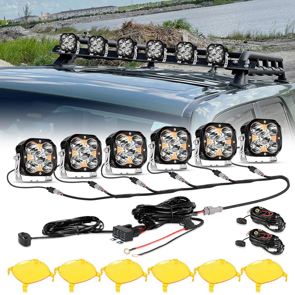 XP - ULTRA SERIES 4.5 INCH LED POD LIGHTS SPOT OFF ROAD LIGHTS WITH AMBER DRL - SLBSTORE