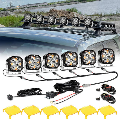XP - ULTRA SERIES 4.5 INCH LED POD LIGHTS SPOT OFF ROAD LIGHTS WITH AMBER DRL - SLBSTORE
