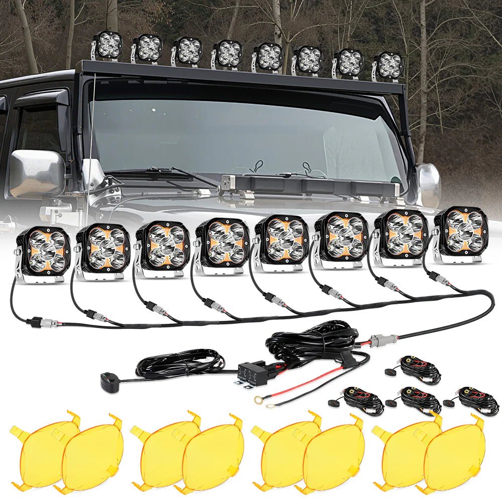 XP - ULTRA SERIES 4.5 INCH LED POD LIGHTS SPOT OFF ROAD LIGHTS WITH AMBER DRL - SLBSTORE