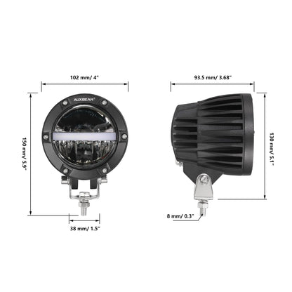 C4 SERIES | 4 INCH 110W 11000LM LED PODS OFFROAD LED DRIVING LIGHTS WITH AMBER DRL - SLBSTORE