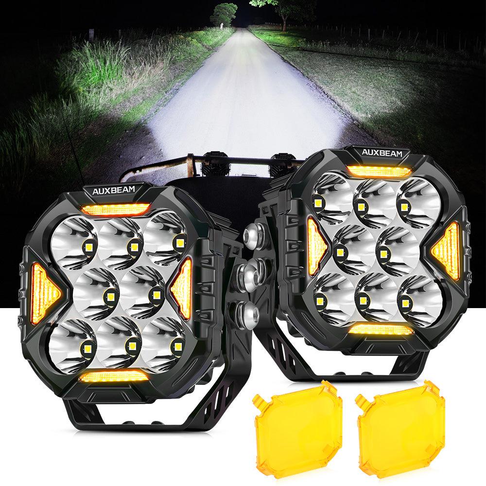 CUBE-Z SERIES 4 INCH SPOT LED POD LIGHTS OFF ROAD LIGHTS WITH WHITE DRL & AMBER TURN SIGNAL LIGHTS - SLBSTORE