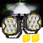 CUBE - Z SERIES 4 INCH FLOOD LED POD LIGHTS OFF ROAD LIGHTS WITH WHITE DRL & AMBER TURN SIGNAL LIGHTS - SLBSTORE