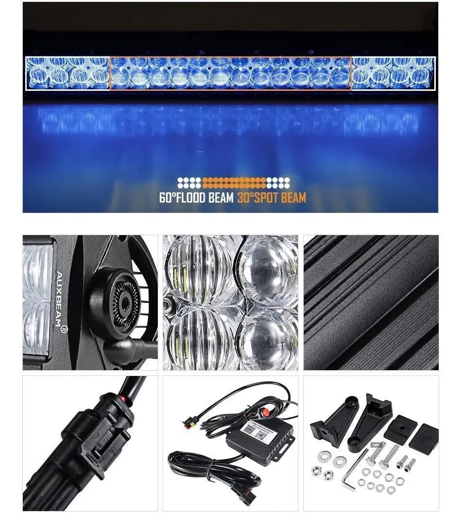 Auxbeam 22 Inch V - Series Curved RGBW Color Changing Off Road Led Light Bar - SLBSTORE