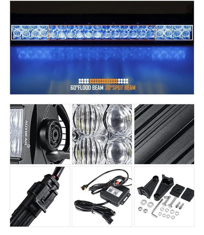 Auxbeam 22 Inch V - Series Curved RGBW Color Changing Off Road Led Light Bar - SLBSTORE