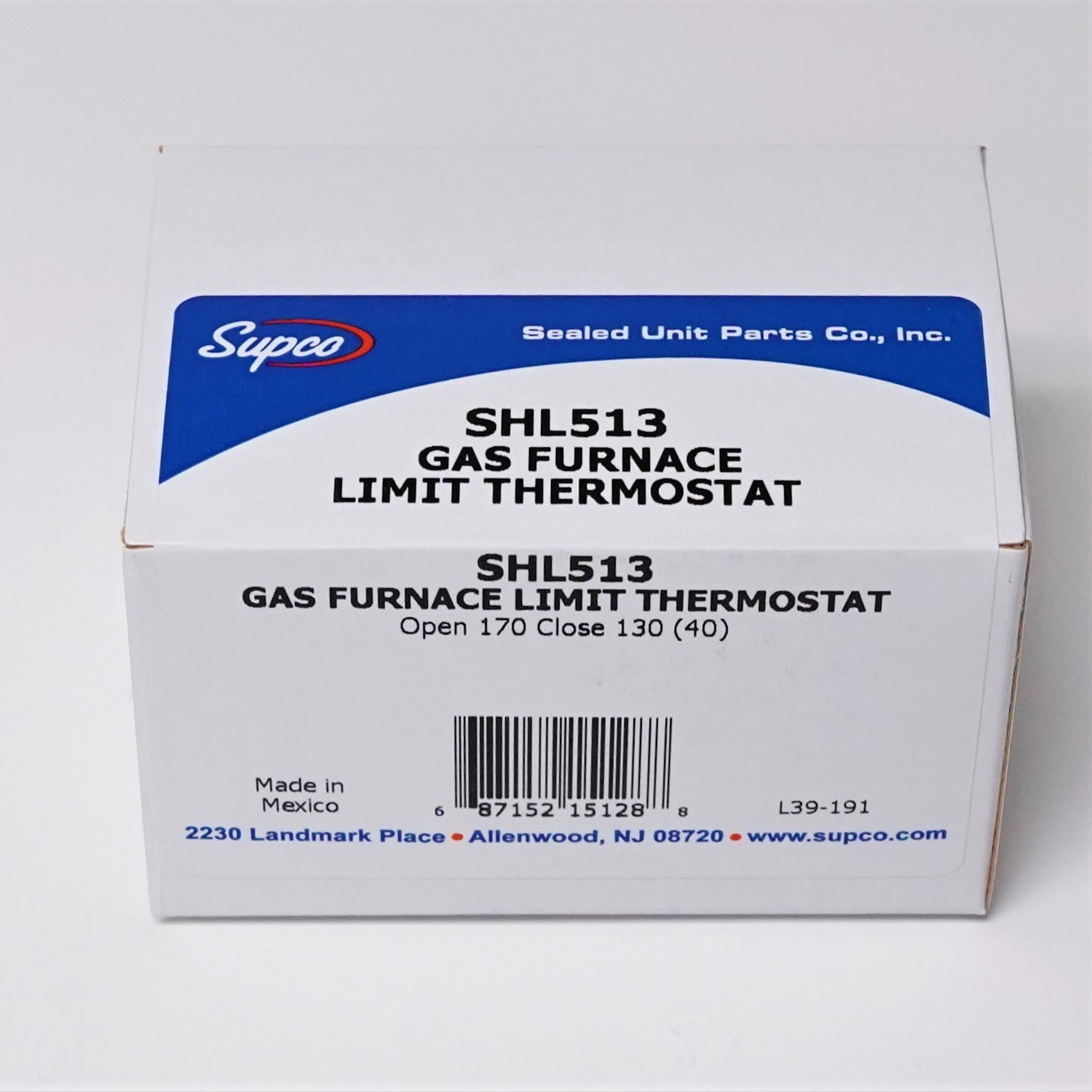 Supco SHL513 Plenum Limit Thermostat Thermodisc L170-40 - SLBSTORE