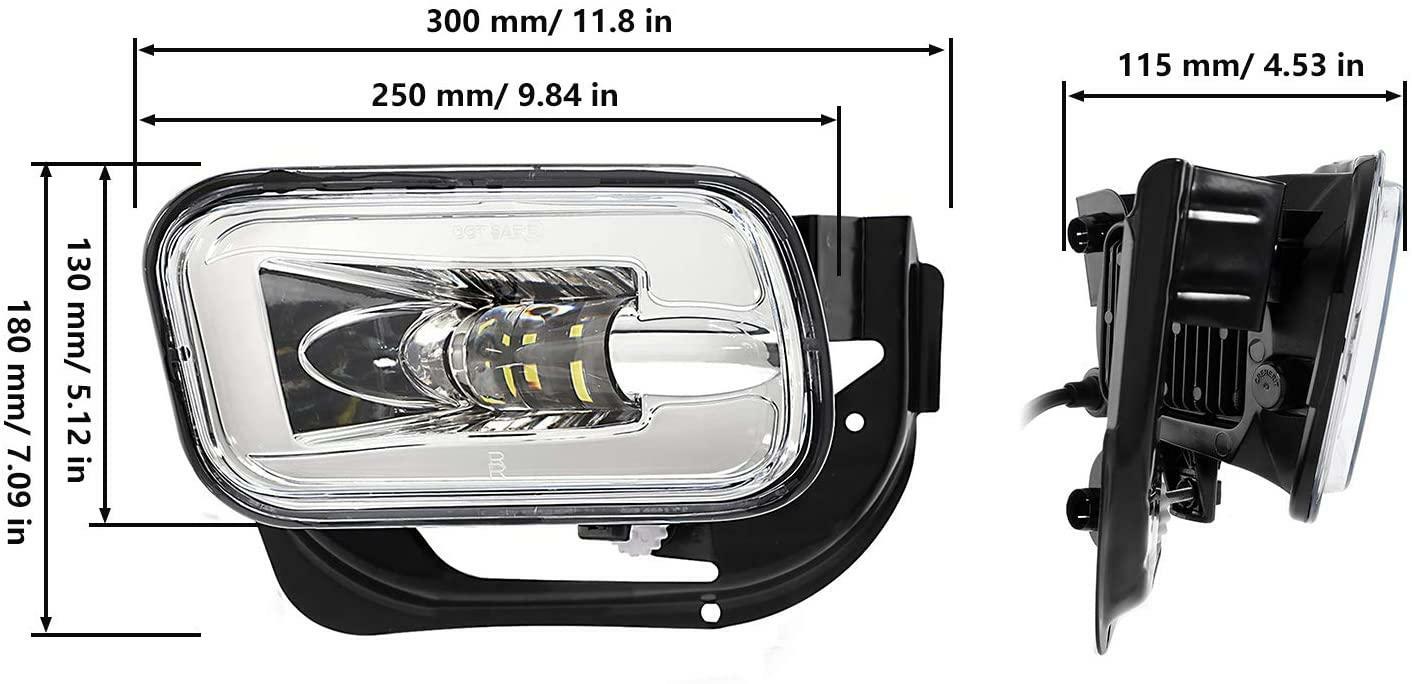 LED Fog Lights Dodge Ram 1500 2009 - 2012, Ram 2500/3500 2010 - 2018 Auxbeam Chrome - SLBSTORE