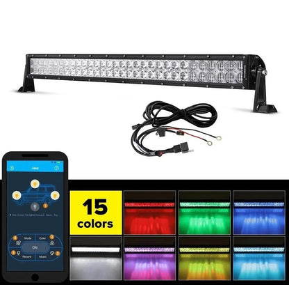 Auxbeam 32 Inch V - Series Curved RGBW Color Changing Off Road Led Light Bar - SLBSTORE