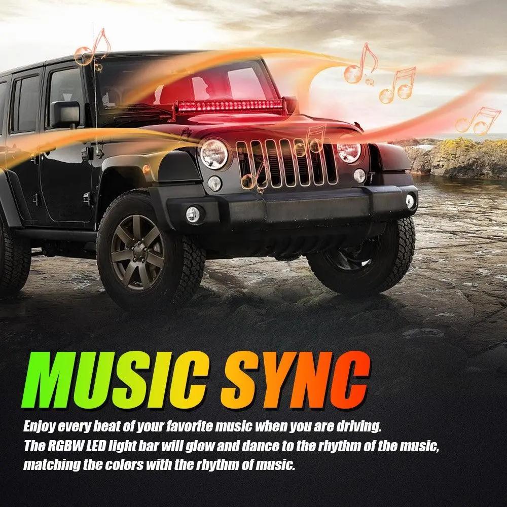 Auxbeam 42 Inch V - PRO Series Straight RGBW Color Changing Off Road Led Light Bar - SLBSTORE