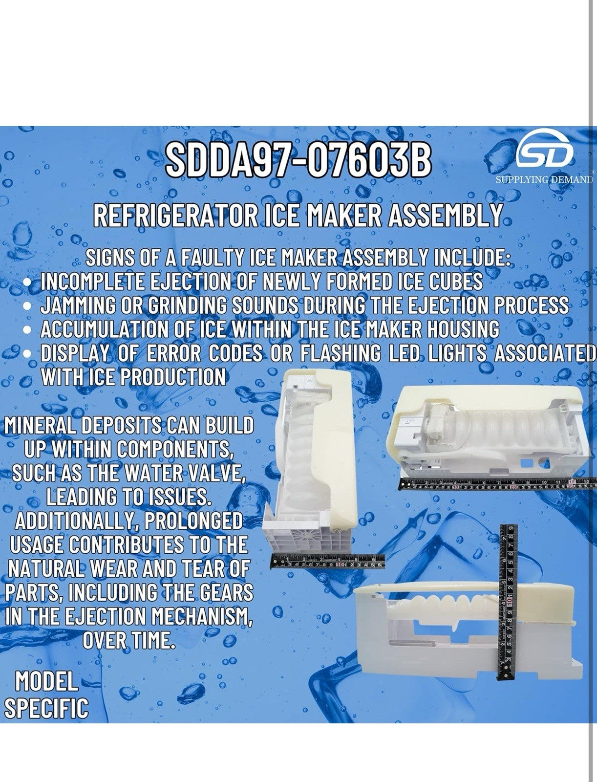 VIALU DA97-07603B for Samsung Refrigerator Freezer Ice Maker Assembly - SLBSTORE