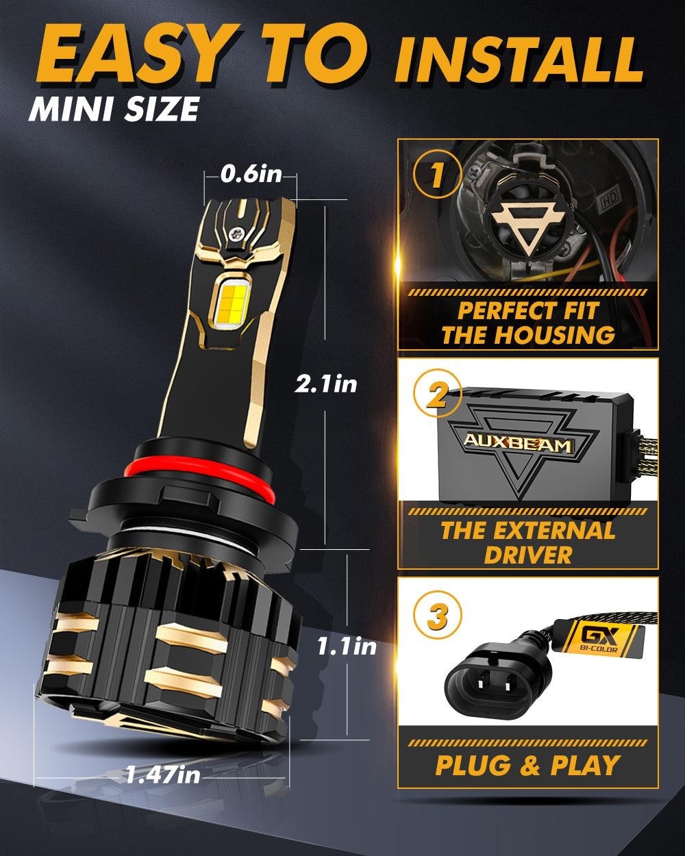 H1 HIGH POWER & BRIGHTNESS GX BI-COLOR SERIES 25000LM 110W LED HEADLIGHT BULBS - SLBSTORE
