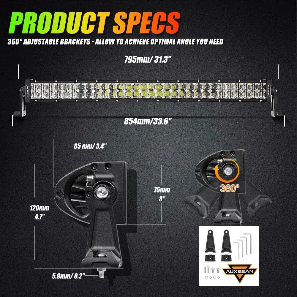 Auxbeam 42 Inch V - PRO Series Straight RGBW Color Changing Off Road Led Light Bar - SLBSTORE