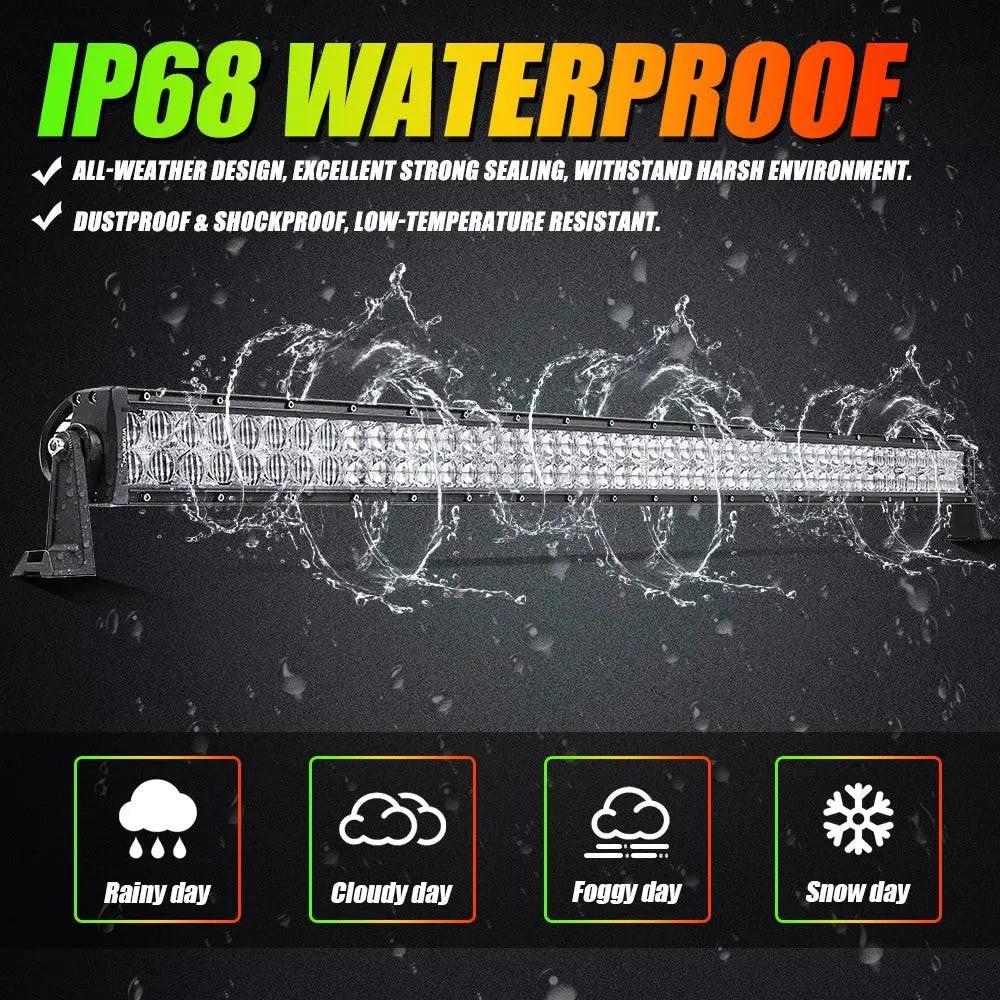Auxbeam 42 Inch V - PRO Series Straight RGBW Color Changing Off Road Led Light Bar - SLBSTORE