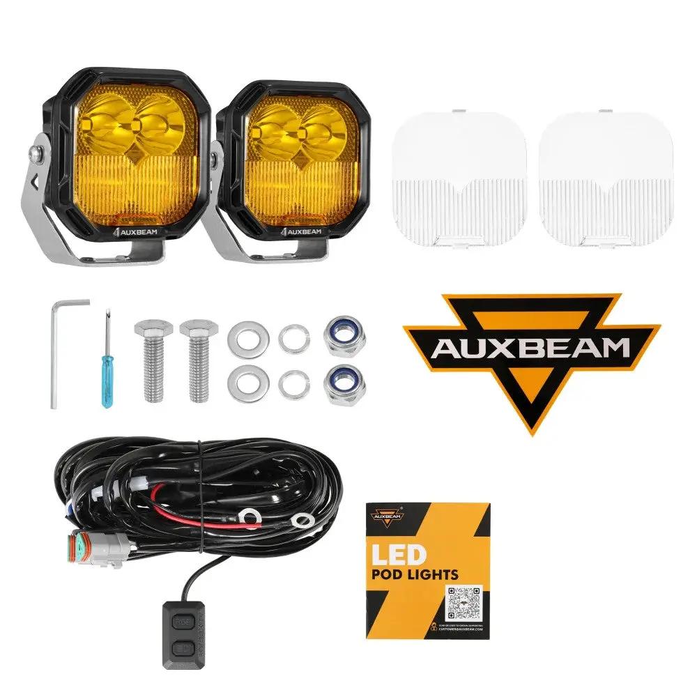 AUXBEAM 3" 116W RGB LED Pod Lights COMBO Beam 8 Color Lights Color Play 12960LM - SLBSTORE