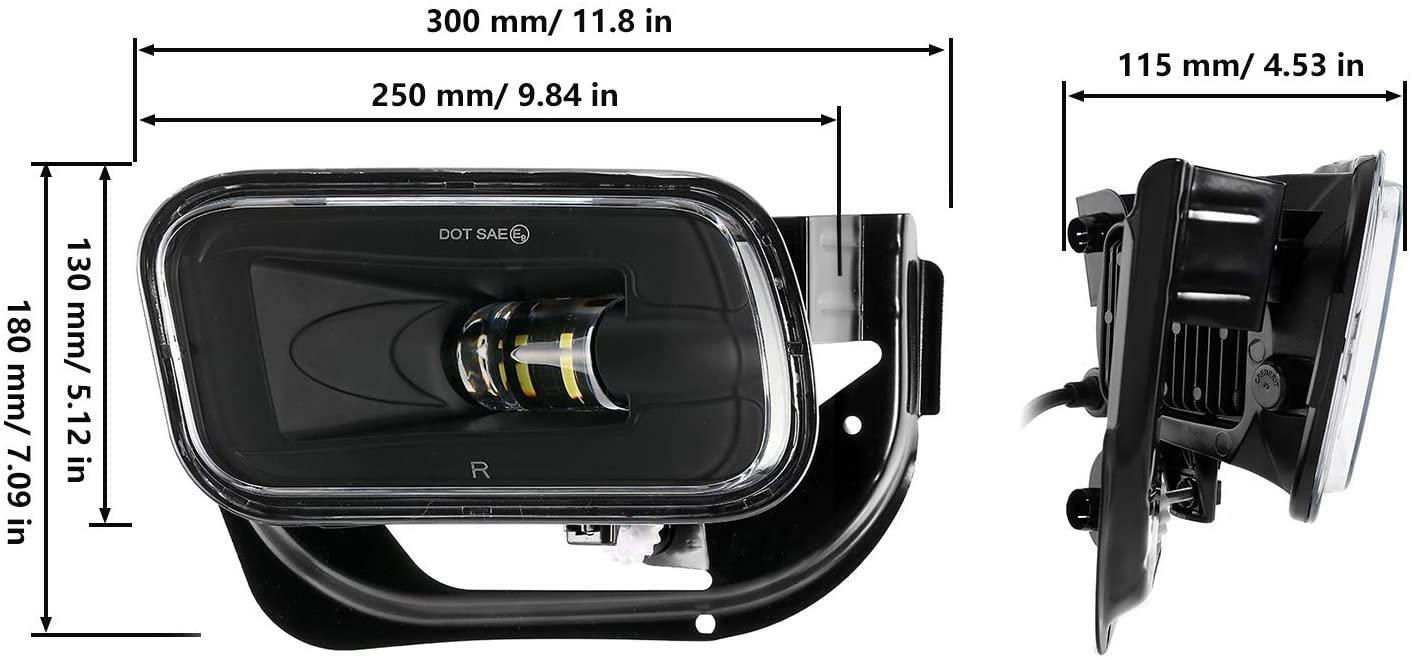 LED Fog Lights Dodge Ram 1500 2009 - 2012, Ram 2500/3500 2010 - 2018 Auxbeam (Black) - SLBSTORE
