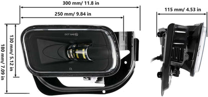 LED Fog Lights Dodge Ram 1500 2009 - 2012, Ram 2500/3500 2010 - 2018 Auxbeam (Black) - SLBSTORE