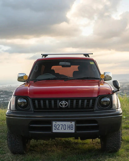 AUXBEAM 3" 100W DRL LED Pod Lights FLOOD Beam With White DRL & Amber Turn Signal - SLBSTORE