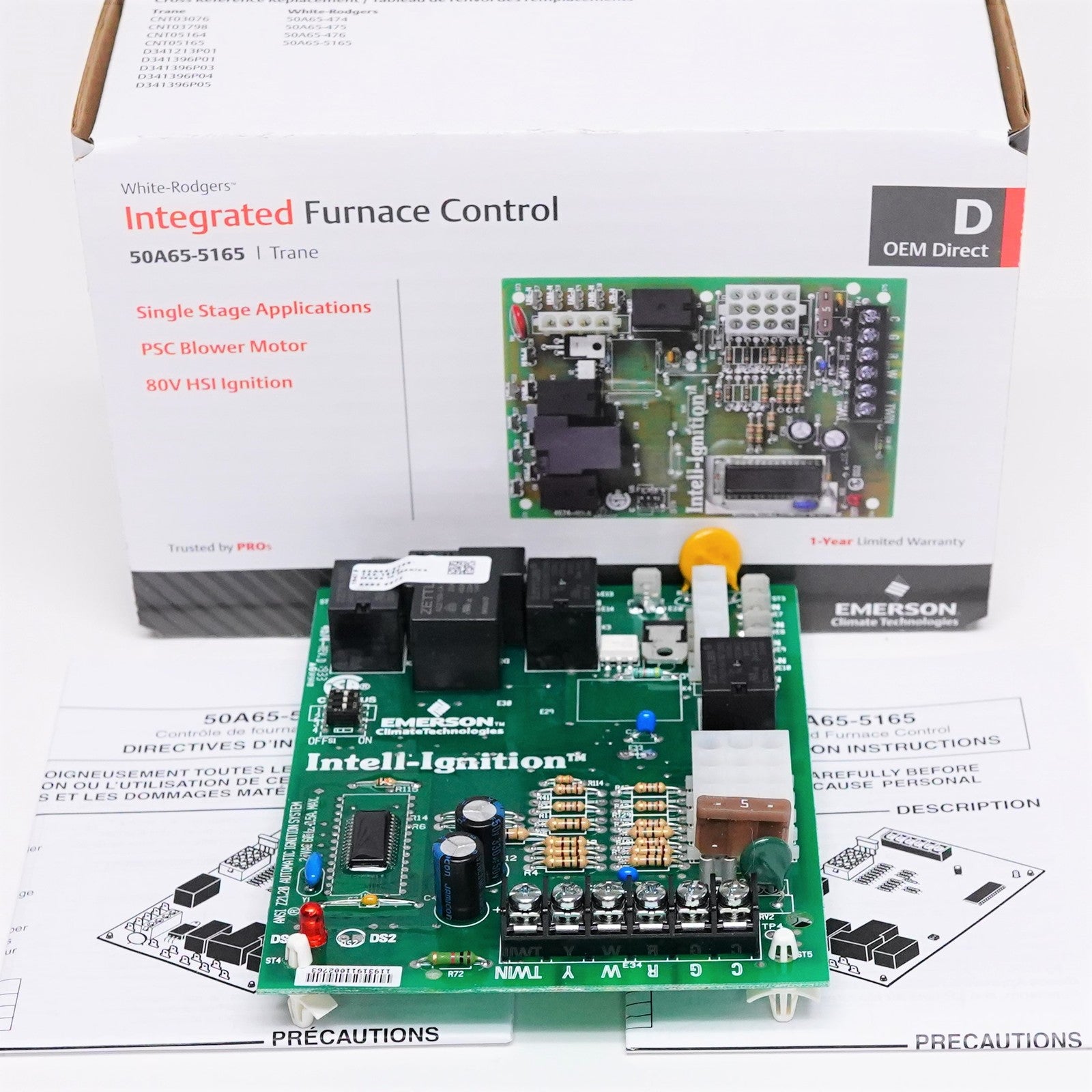 White Rodger Furnace Fan Control 50A65-5165 for Trane CNT03076 CNT03798 CNT05164 - SLBSTORE